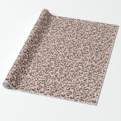 Blush Peach Chocolate Brawn Leopard Glitzer Geschenkpapier (Ungerollt)