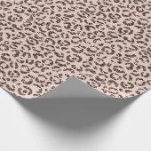Blush Peach Chocolate Brawn Leopard Glitzer Geschenkpapier (Ecke)