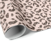 Blush Peach Chocolate Brawn Leopard Glitzer Geschenkpapier (Rolleneckpunkt)