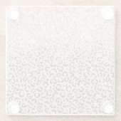 Blush Peach Chocolate Brawn Leopard Glitzer Glasuntersetzer (Rückseite)