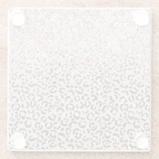 Blush Peach Chocolate Brawn Leopard Glitzer Glasuntersetzer (Rückseite)