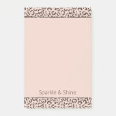 Blush Peach Chocolate Brawn Leopard Glitzer    Post-it Klebezettel (Vorderseite)