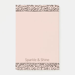 Blush Peach Chocolate Brawn Leopard Glitzer    Post-it Klebezettel