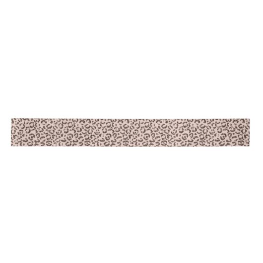 Blush Peach Chocolate Brawn Leopard Glitzer        Satinband (Vorderseite)