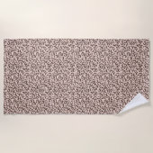 Blush Peach Chocolate Brawn Leopard Glitzer Strandtuch (Vorderseite)