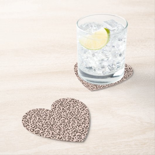 Blush Peach Chocolate Brawn Leopard Glitzer Untersetzer (Vor Ort)