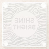 Blush Peach Chocolate Brown Zebra Glitzer Shine Glasuntersetzer (Rückseite)