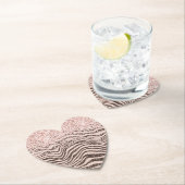 Blush Peach Chocolate Brown Zebra Print Glitzer Untersetzer (Vor Ort)