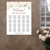 Blush Peach floral 20 Table Wedding Seating Chart Poster