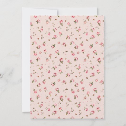 Blush & Peach Floral Bridal Dusche Einladung (Rückseite)