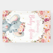 Blush Peach Floral Elephant Babydusche Hintergrund Banner (Horizontal)
