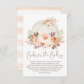 Blush Peach Floral Fall Pumpkin Books for Baby Begleitkarte (Vorne/Hinten)