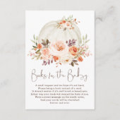 Blush Peach Floral Fall Pumpkin Books for Baby Begleitkarte (Vorderseite)