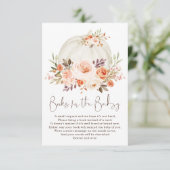 Blush Peach Floral Fall Pumpkin Books for Baby Begleitkarte (Stehend Vorderseite)