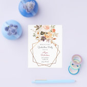 Blush & Peach Floral Graduation Party Flyer (Einzeln)