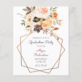 Blush & Peach Floral Graduation Party Flyer