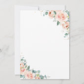 Blush Peach Floral Greenerie Taufe Geometrie Einladung (Rückseite)