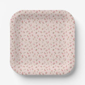 Blush & Peach Floral Paper Plate Pappteller (Vorderseite)