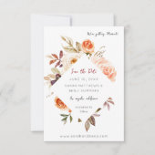 Blush & Peach Floral Rustic & Vertikales Foto Save The Date (Vorderseite)