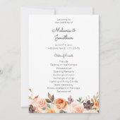 Blush & Peach Floral Wedding Zeremonie Programm (Vorderseite)