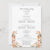 Blush & Peach Floral Wedding Zeremonie Programm (Rückseite)