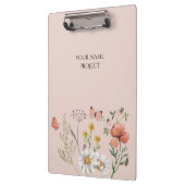 Blush Peach Floral Wildblume Klemmbrett (Links)