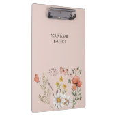 Blush Peach Floral Wildblume Klemmbrett (Rechts)