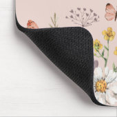 Blush Peach Floral Wildblume Mousepad (Ecke)