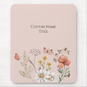 Blush Peach Floral Wildblume Mousepad (Vorne)