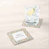 Blush Peach Flowers Green Leaves Bridal Shower   Untersetzer (Vor Ort)