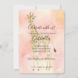 Blush Peach Giraffe Einladung