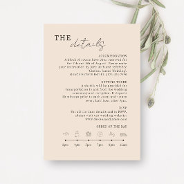 Blush Peach | Icons für Minimalistische Hochzeiten Begleitkarte