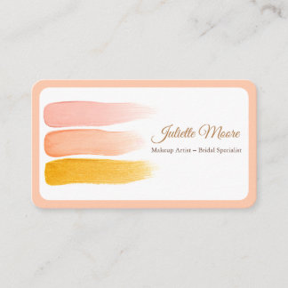 Blush Peach Makeup Artist Business Card Visitenkarte