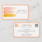 Blush Peach Makeup Artist Business Card Visitenkarte (Vorne/Hinten)