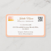 Blush Peach Makeup Artist Business Card Visitenkarte (Rückseite)