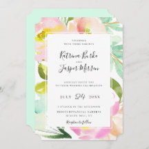 Blush Peach Mint Botanische Blumenhochzeit