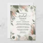 Blush Peach Minze Moss Sage Green Brautparty Einladung (Vorderseite)