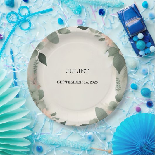 Blush Peach Minze Moss Sage Green Brautparty Pappteller (Party)