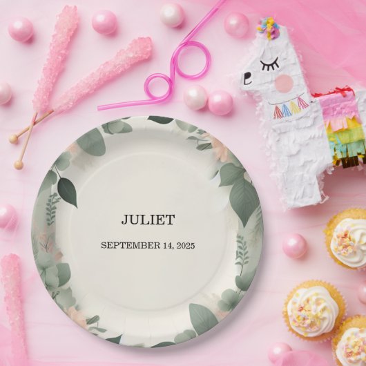 Blush Peach Minze Moss Sage Green Brautparty Pappteller (Party)