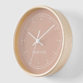 Blush Peach | Modern Name Stilvoll Trendy Taupe Uhr (Winkel)