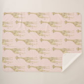 Blush Peach Niedlich Giraffen Sherpadecke (Vorderseite (Horizontal))
