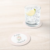 Blush Peach Orchid Flowers Bridal Shower  Runder Pappuntersetzer (Vor Ort)