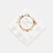 Blush & Peach Pastor Bloral Spring Brautparty Serviette (Ecke)