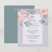 Blush Peach PEONIES Blue Wedite BUDGET (Vorne/Hinten)
