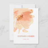 Blush Peach Peony Elegant Hochzeit Danke Karte (Vorderseite)