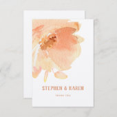 Blush Peach Peony Elegant Hochzeit Danke Karte (Vorne/Hinten)