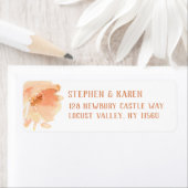 Blush Peach Peony Elegante Rücksendeadresse Label (Insitu)