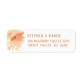 Blush Peach Peony Elegante Rücksendeadresse Label