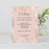 Blush Peach Pink Zebra Baby Dusche Einladung (Stehend Vorderseite)