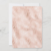 Blush Peach Pink Zebra Baby Dusche Einladung (Rückseite)